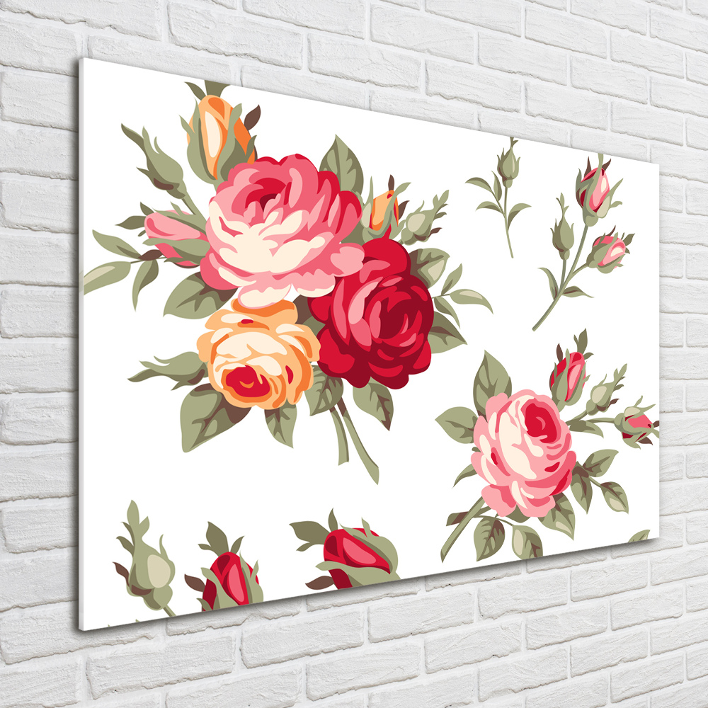 Tableau acrylique Roses fleurs