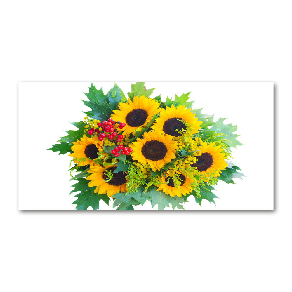 Tableau sur verre acrylique Bouquet de tournesols