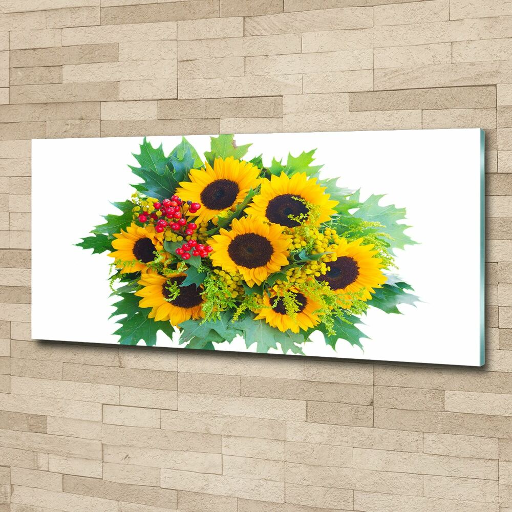 Tableau sur verre acrylique Bouquet de tournesols