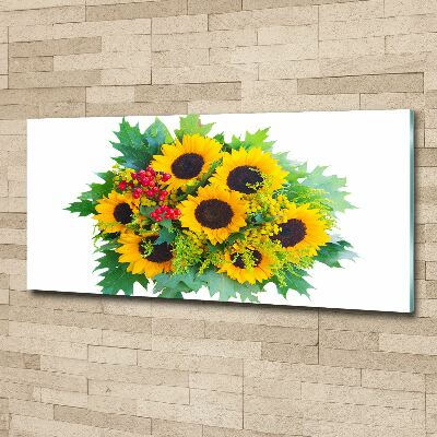 Tableau sur verre acrylique Bouquet de tournesols