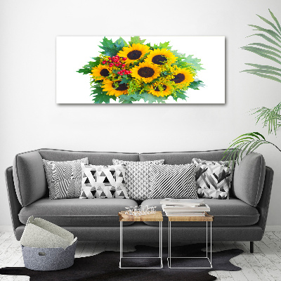 Tableau sur verre acrylique Bouquet de tournesols