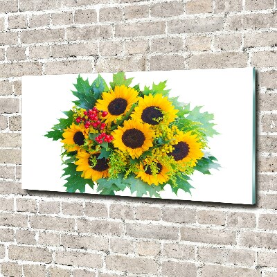 Tableau sur verre acrylique Bouquet de tournesols