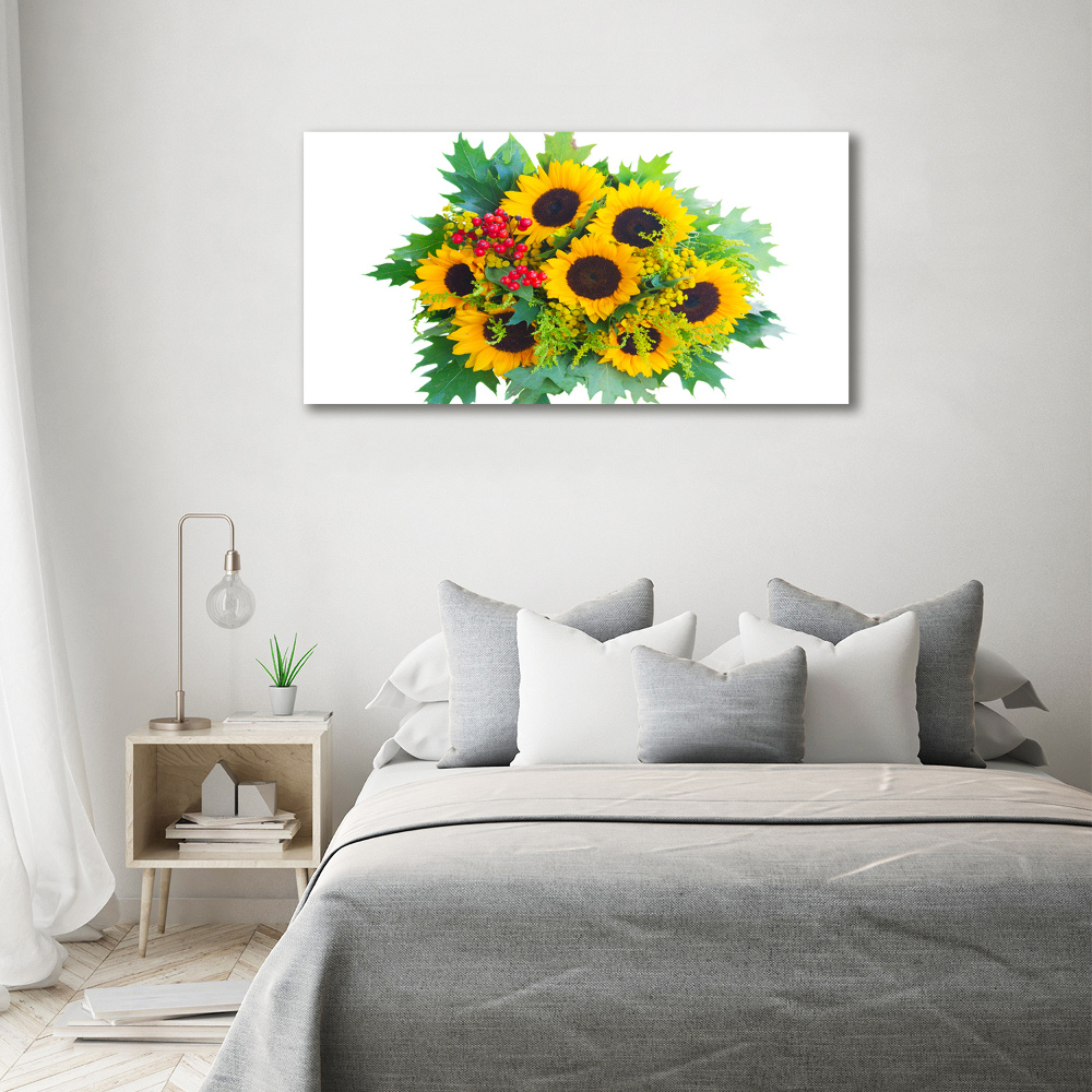 Tableau sur verre acrylique Bouquet de tournesols