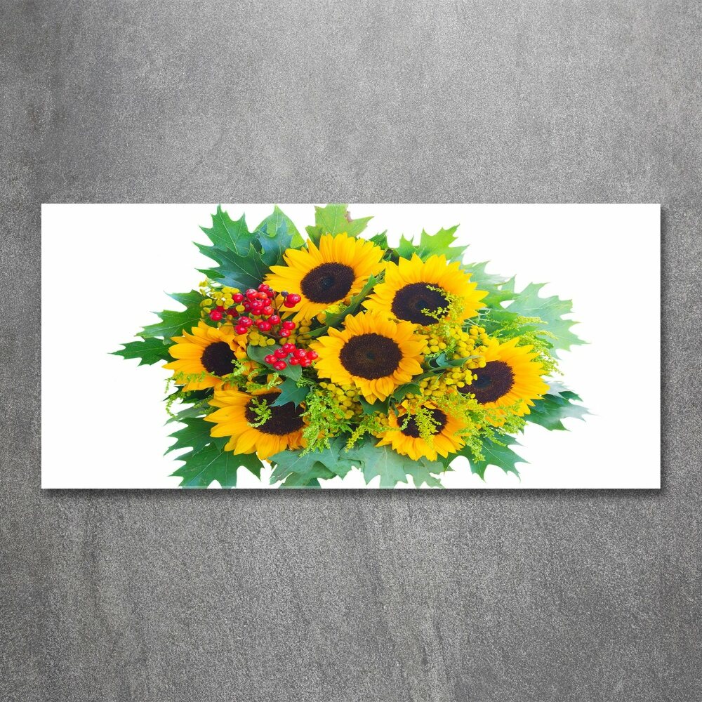 Tableau sur verre acrylique Bouquet de tournesols