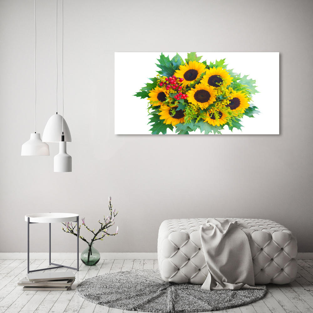 Tableau sur verre acrylique Bouquet de tournesols