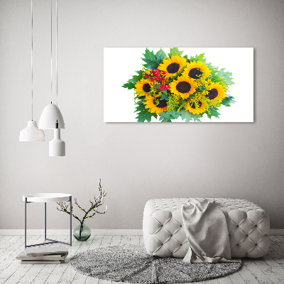 Tableau sur verre acrylique Bouquet de tournesols