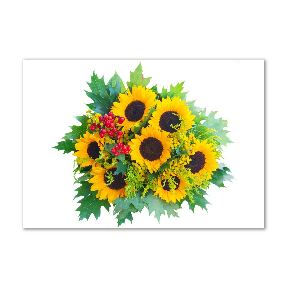 Tableau sur verre acrylique Bouquet de tournesols