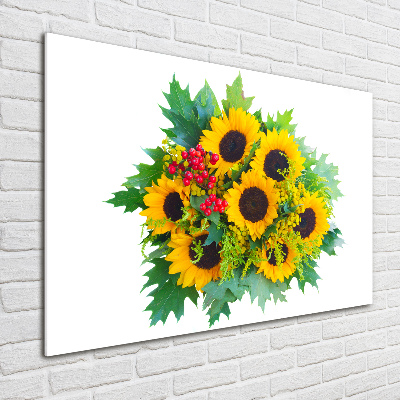 Tableau sur verre acrylique Bouquet de tournesols