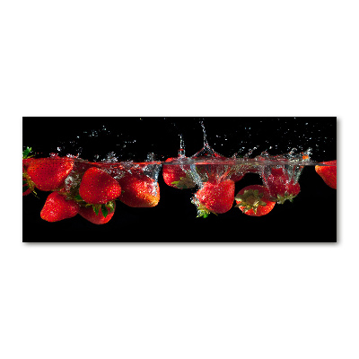 Tableau sur verre acrylique Fraises sous l'eau