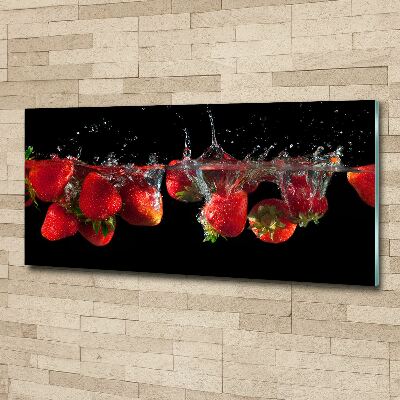 Tableau sur verre acrylique Fraises sous l'eau