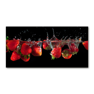 Tableau sur verre acrylique Fraises sous l'eau