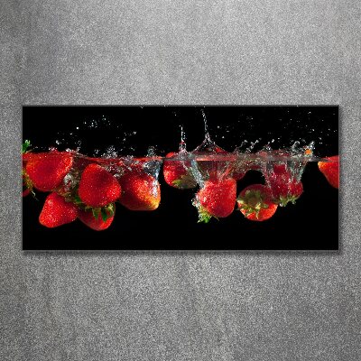 Tableau sur verre acrylique Fraises sous l'eau