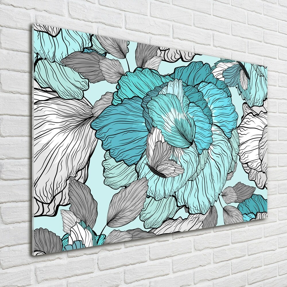 Tableau verre acrylique Design floral