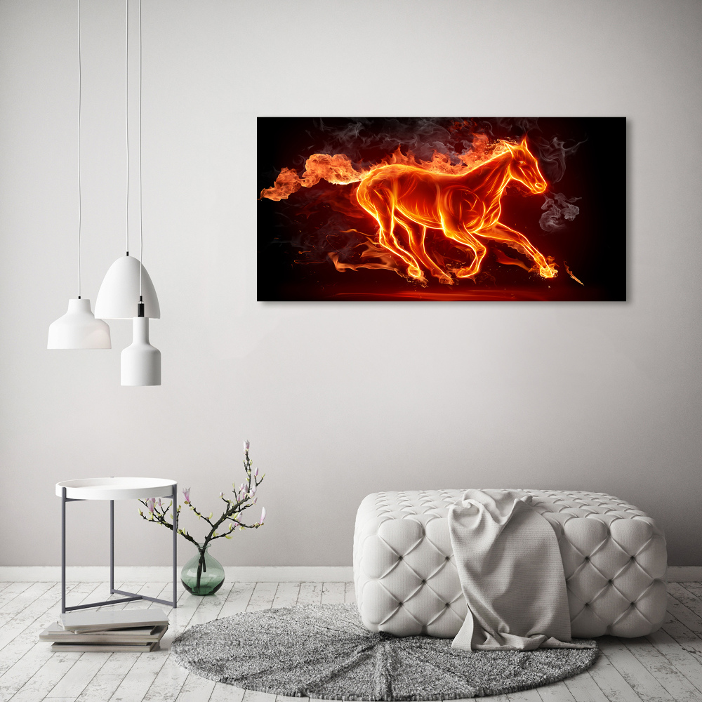 Tableau en acrylique Cheval en flammes