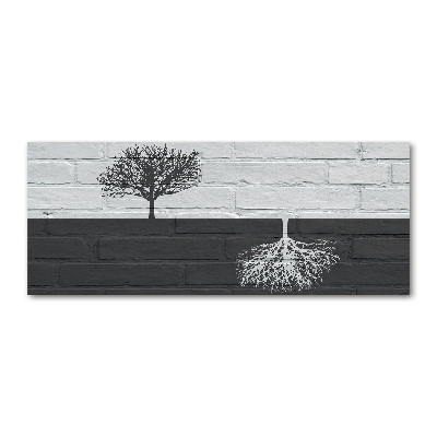 Tableau sur verre acrylique Arbres sur un mur