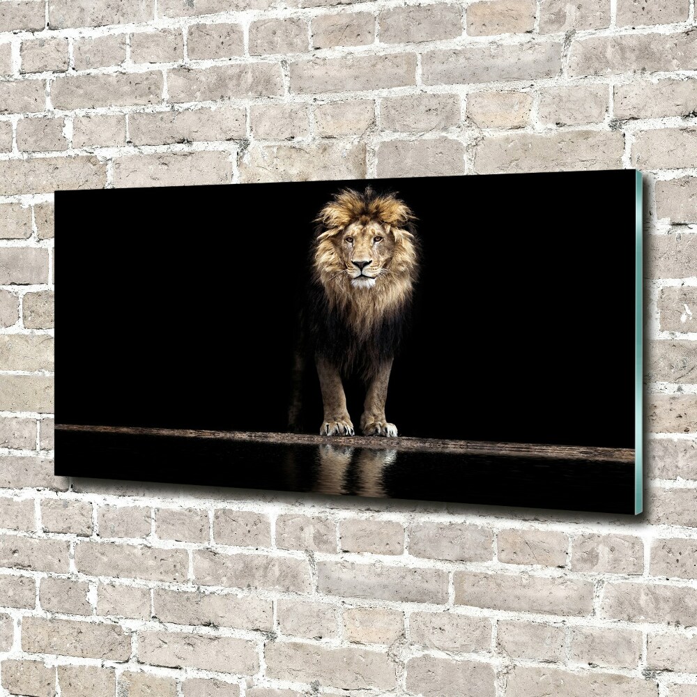 Tableau verre acrylique Portrait d'un lion