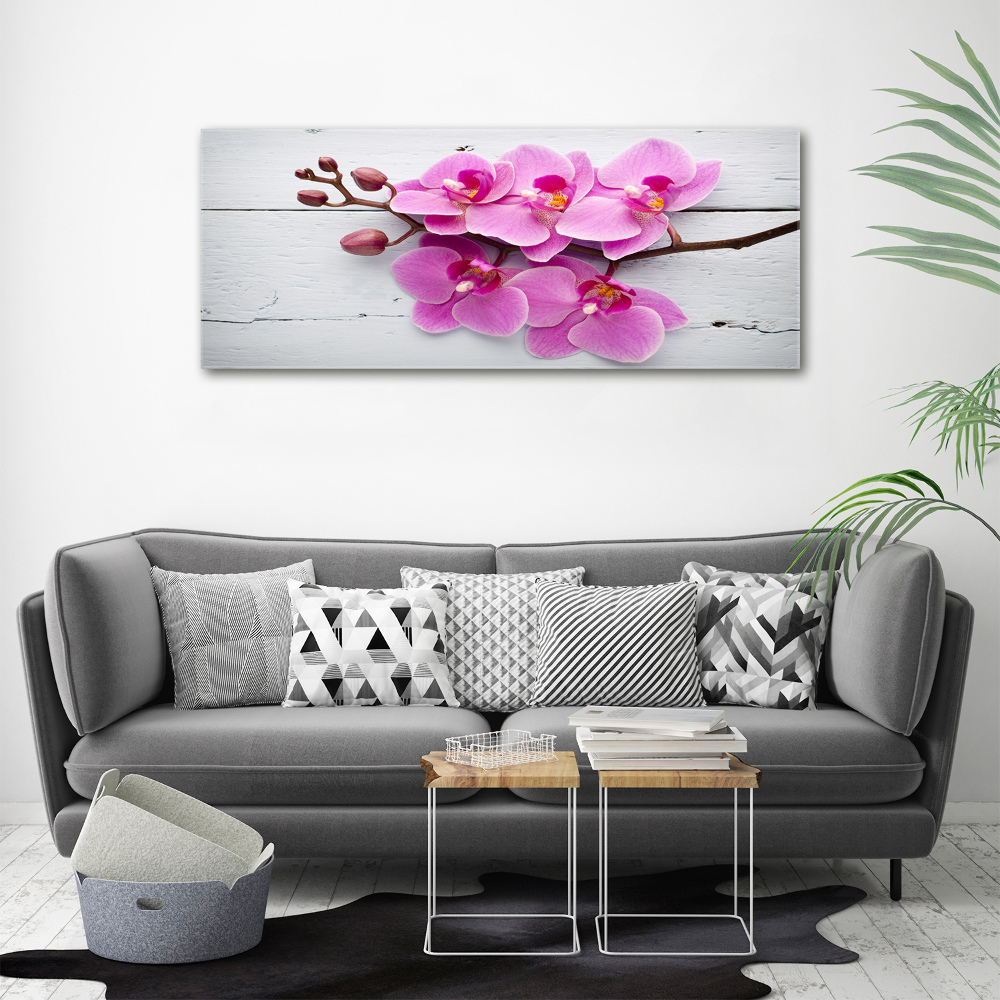 Acrylique tableau Orchidée sur bois