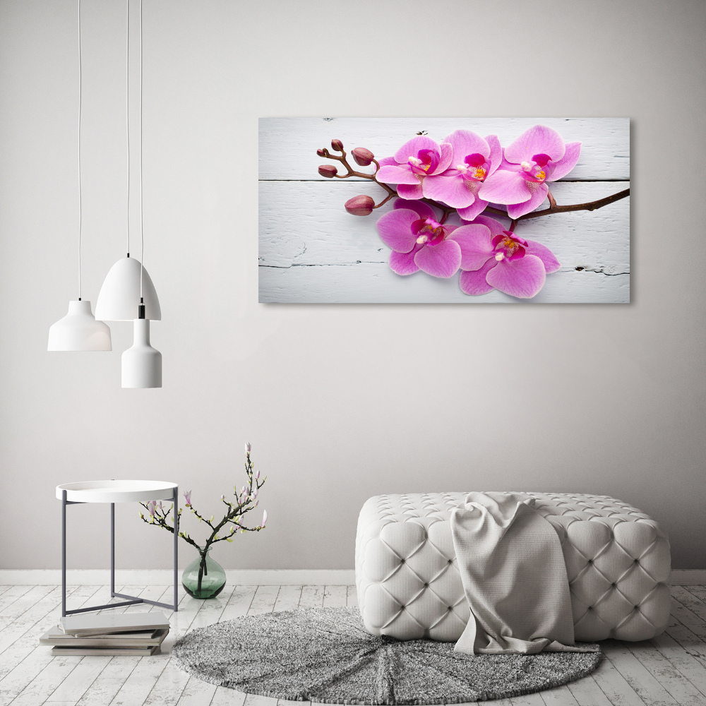 Acrylique tableau Orchidée sur bois