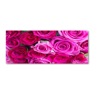 Tableau verre acrylique Bouquet de roses roses