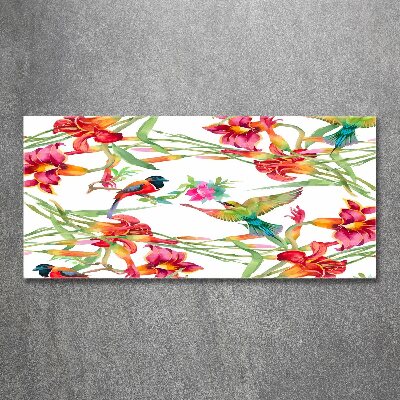 Tableau sur verre acrylique Oiseaux exotiques