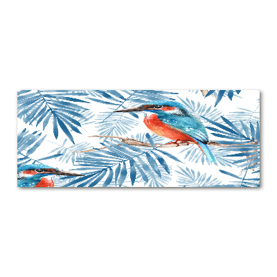 Tableau verre acrylique Plantes et oiseau