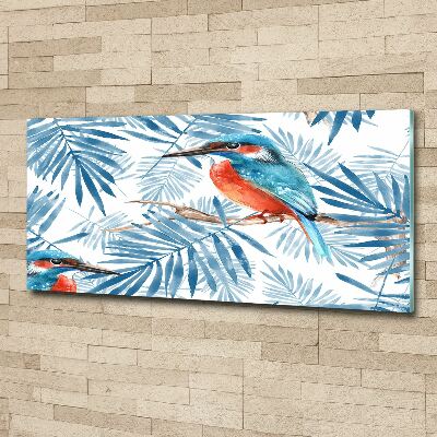 Tableau verre acrylique Plantes et oiseau