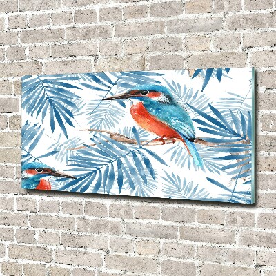 Tableau verre acrylique Plantes et oiseau