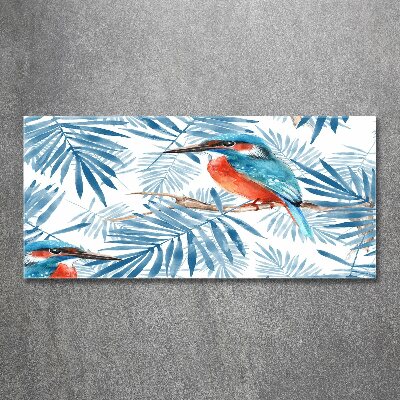 Tableau verre acrylique Plantes et oiseau