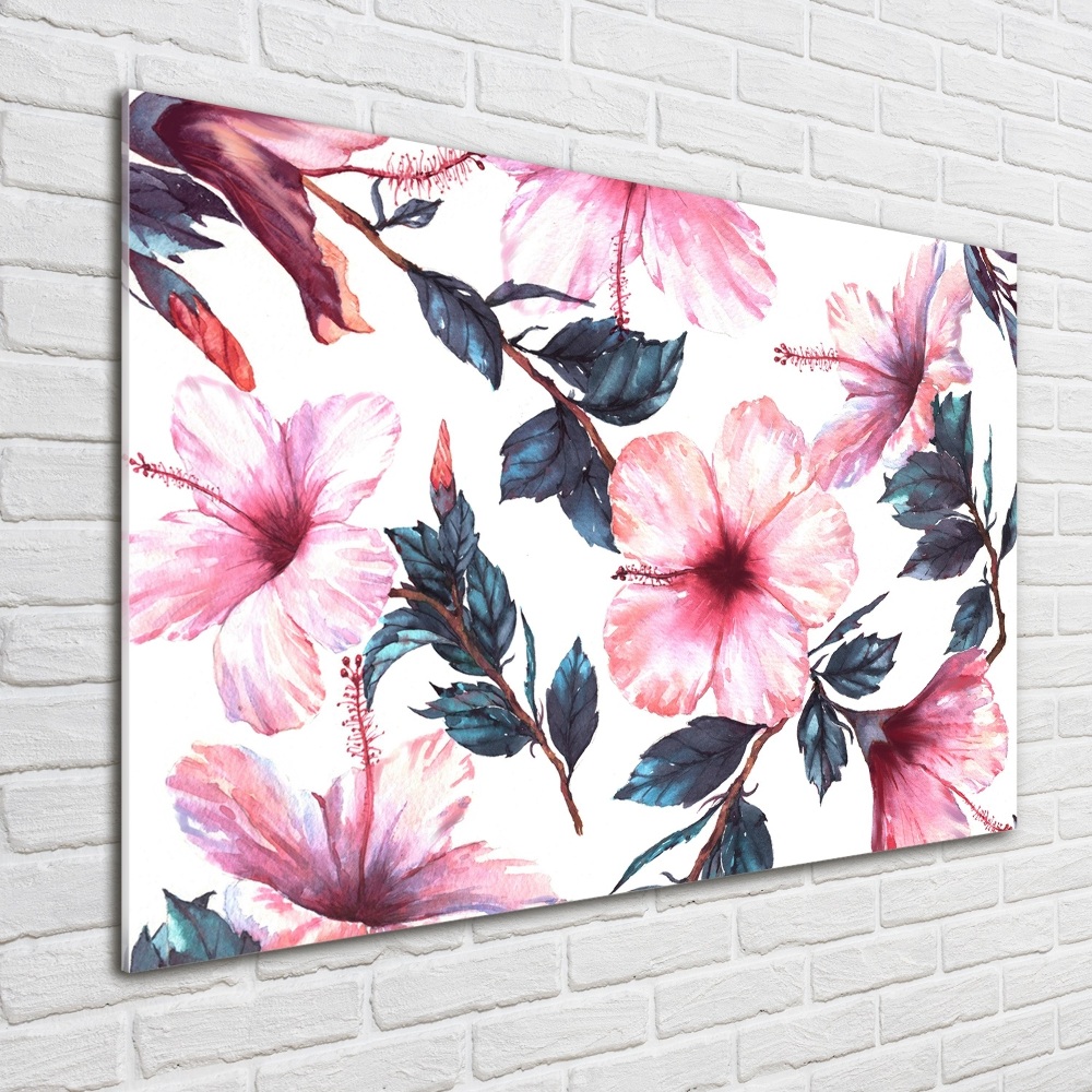 Acrylique tableau Fleurs d'hibiscus