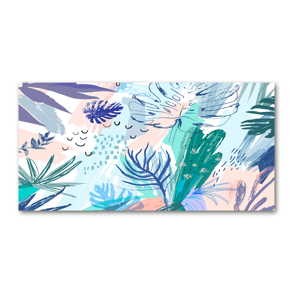 Tableau acrylique Feuillets tropicaux