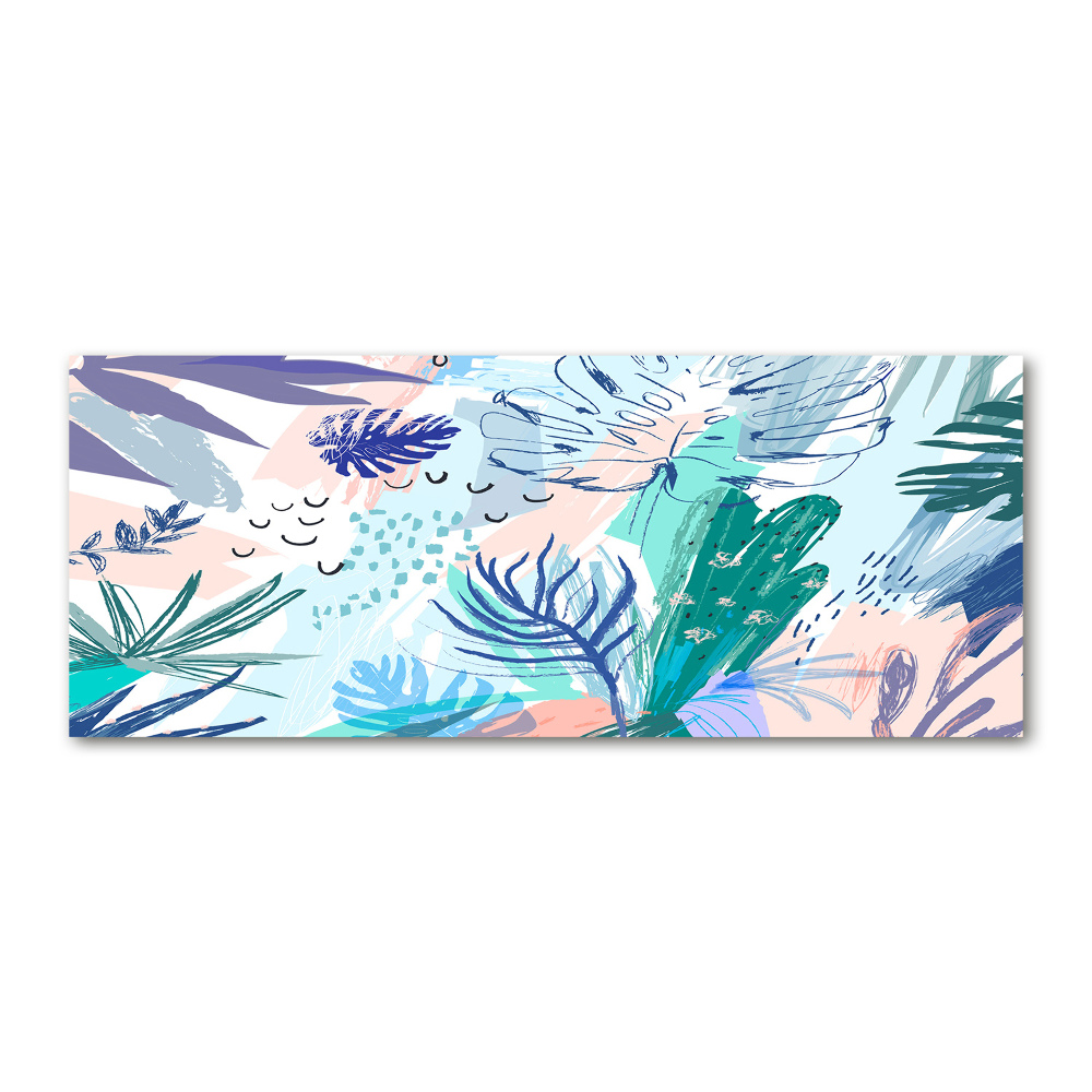 Tableau acrylique Feuillets tropicaux