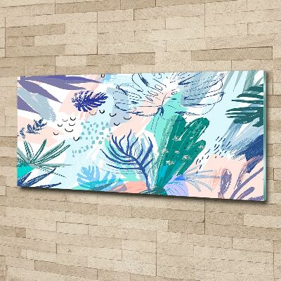 Tableau acrylique Feuillets tropicaux