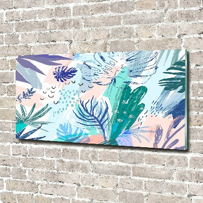 Tableau acrylique Feuillets tropicaux