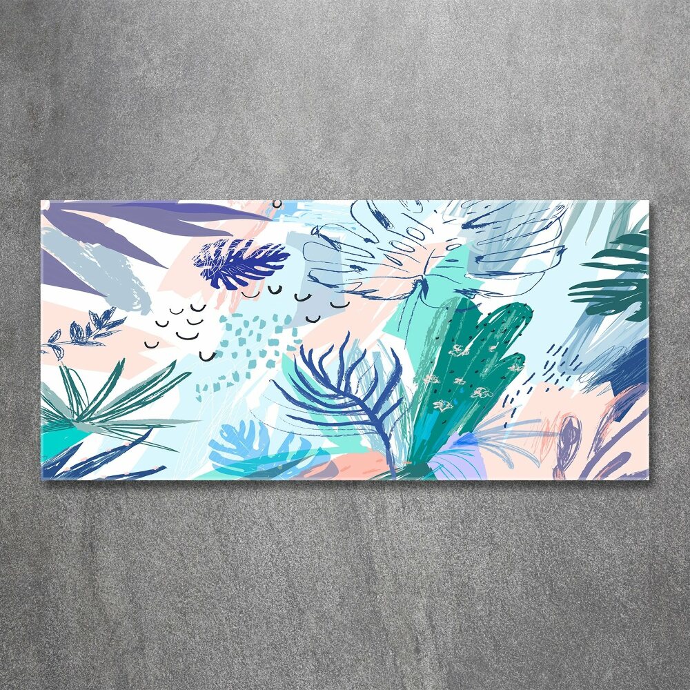 Tableau acrylique Feuillets tropicaux