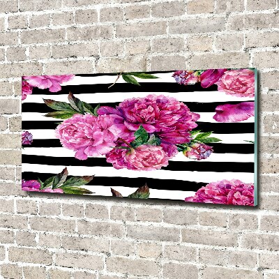 Tableau verre acrylique Pivointes roses