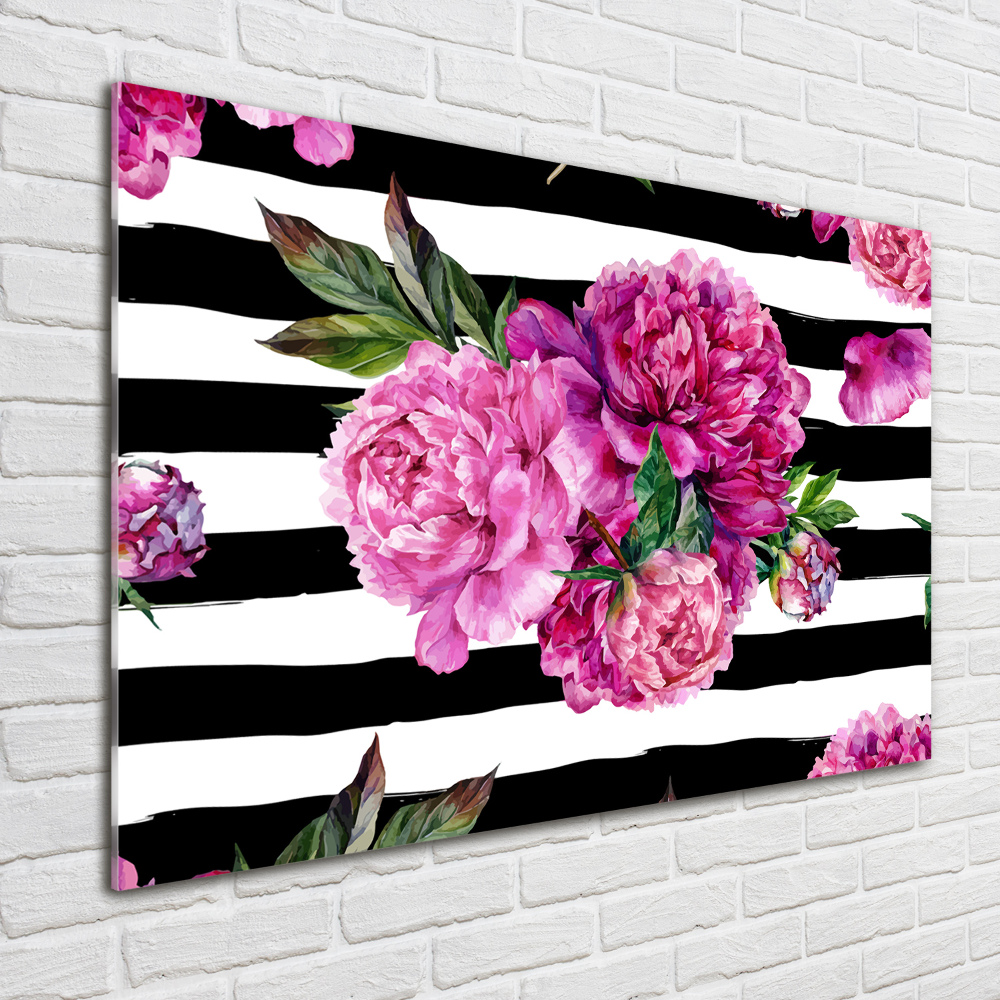 Tableau verre acrylique Pivointes roses