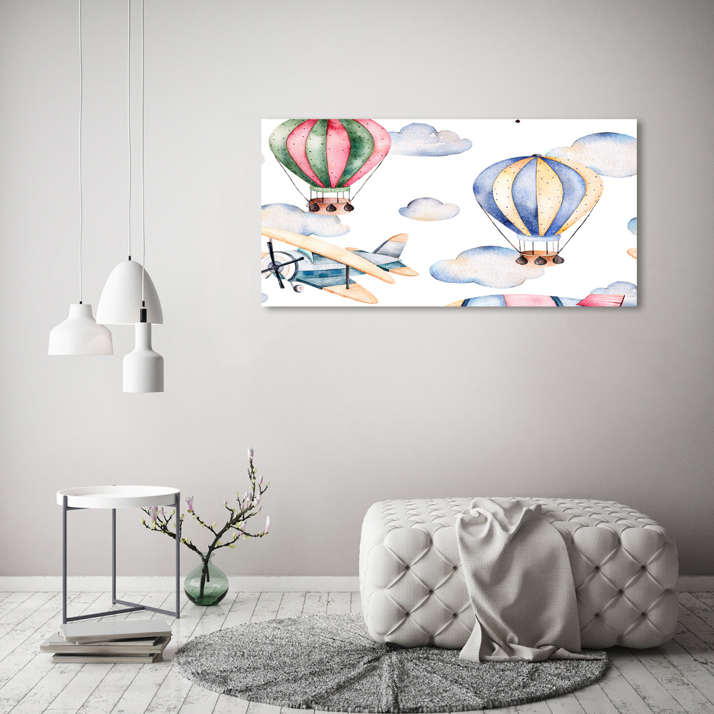 Tableau acrylique Avions et ballons