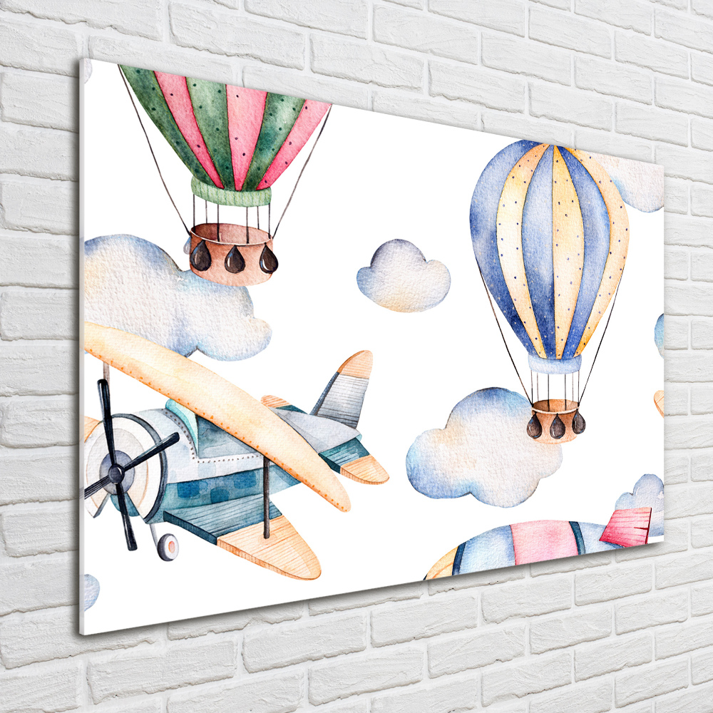 Tableau acrylique Avions et ballons