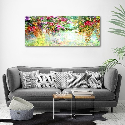 Tableau en acrylique Fleurs multicolores