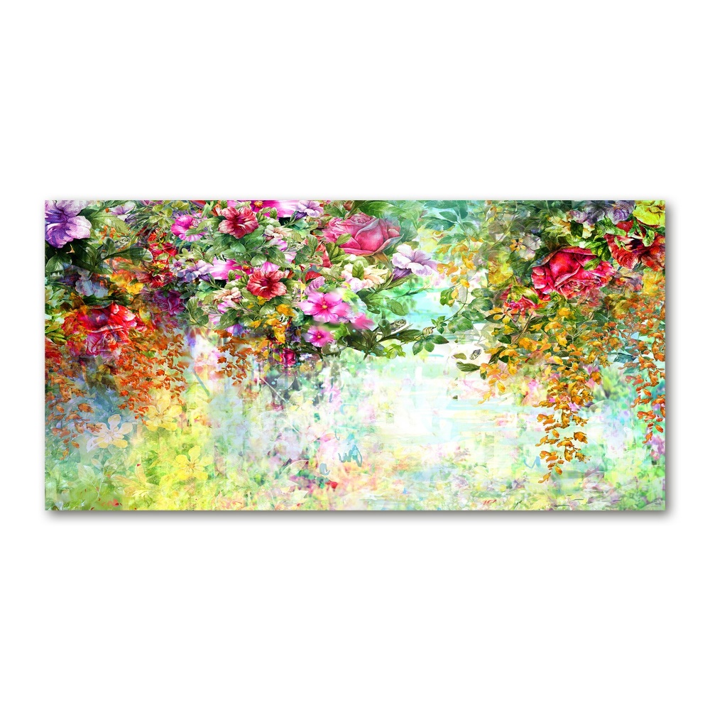 Tableau en acrylique Fleurs multicolores