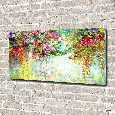 Tableau en acrylique Fleurs multicolores