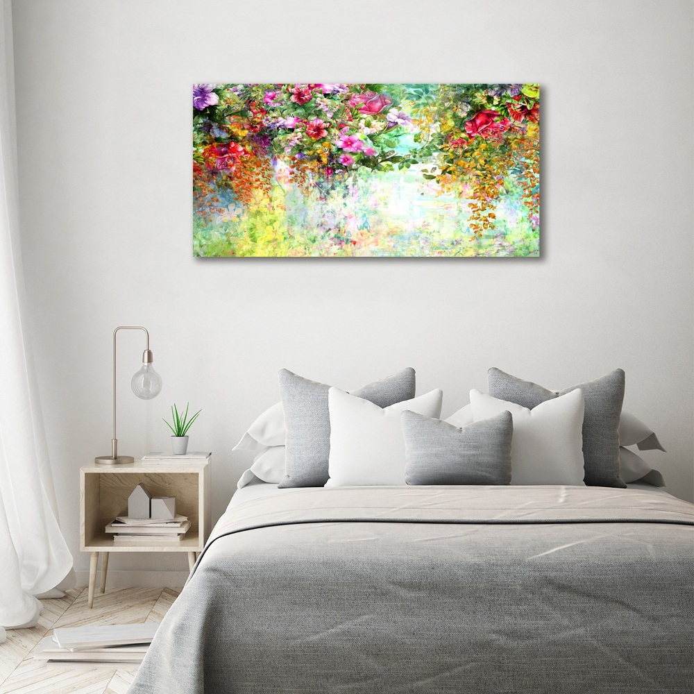 Tableau en acrylique Fleurs multicolores