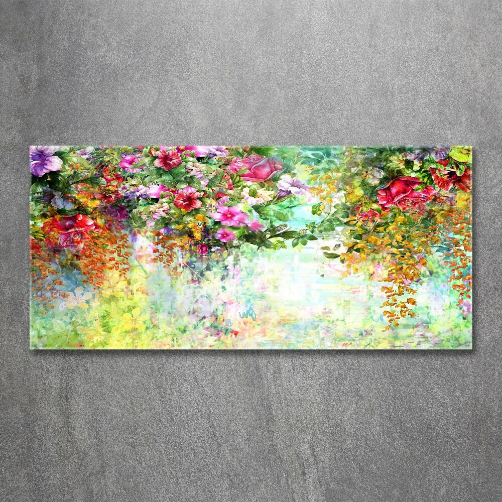 Tableau en acrylique Fleurs multicolores