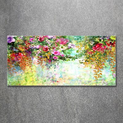 Tableau en acrylique Fleurs multicolores