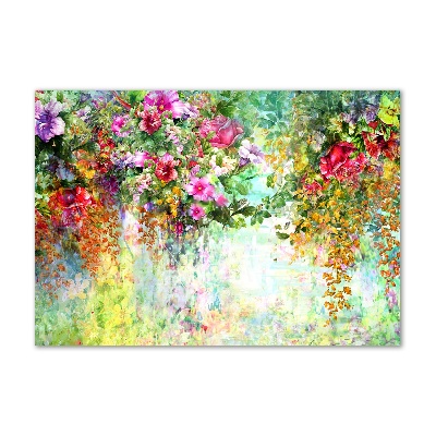 Tableau en acrylique Fleurs multicolores