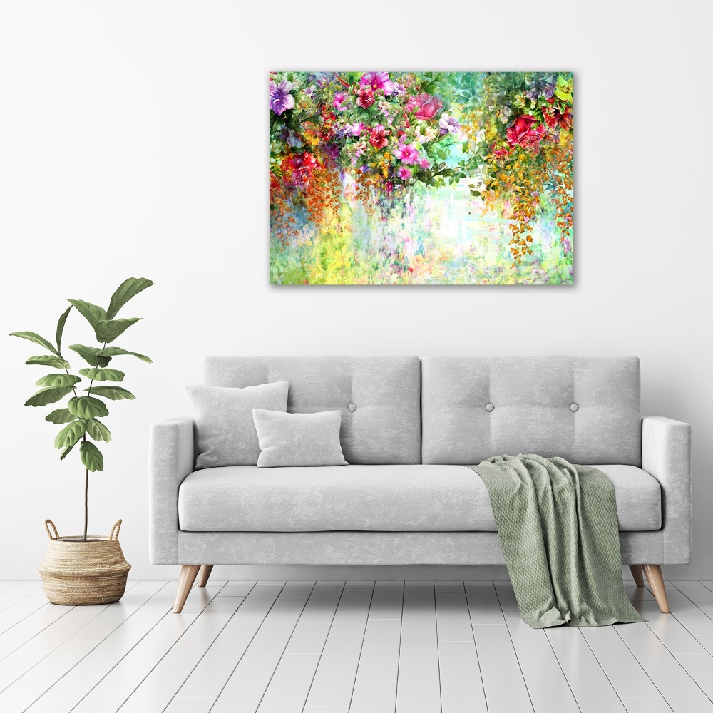 Tableau en acrylique Fleurs multicolores