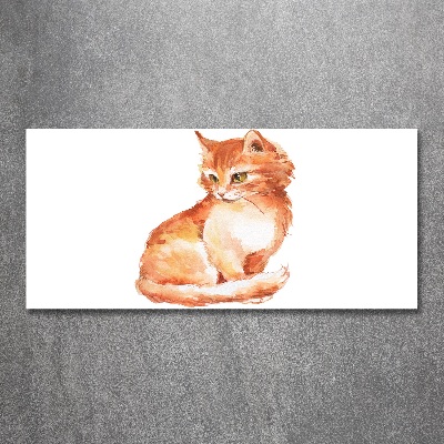 Tableau verre acrylique Chat rouge