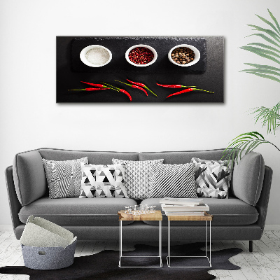 Tableau sur verre acrylique Epices et piment