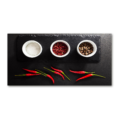 Tableau sur verre acrylique Epices et piment