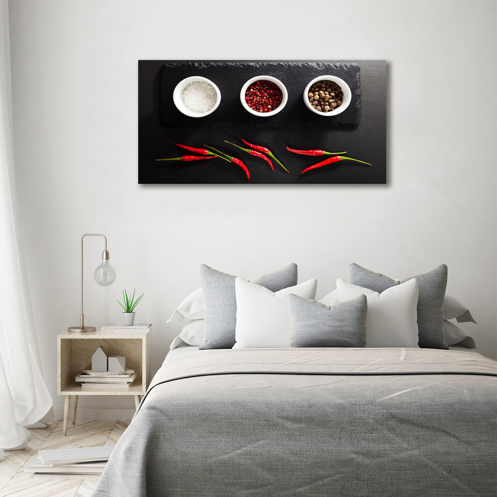 Tableau sur verre acrylique Epices et piment